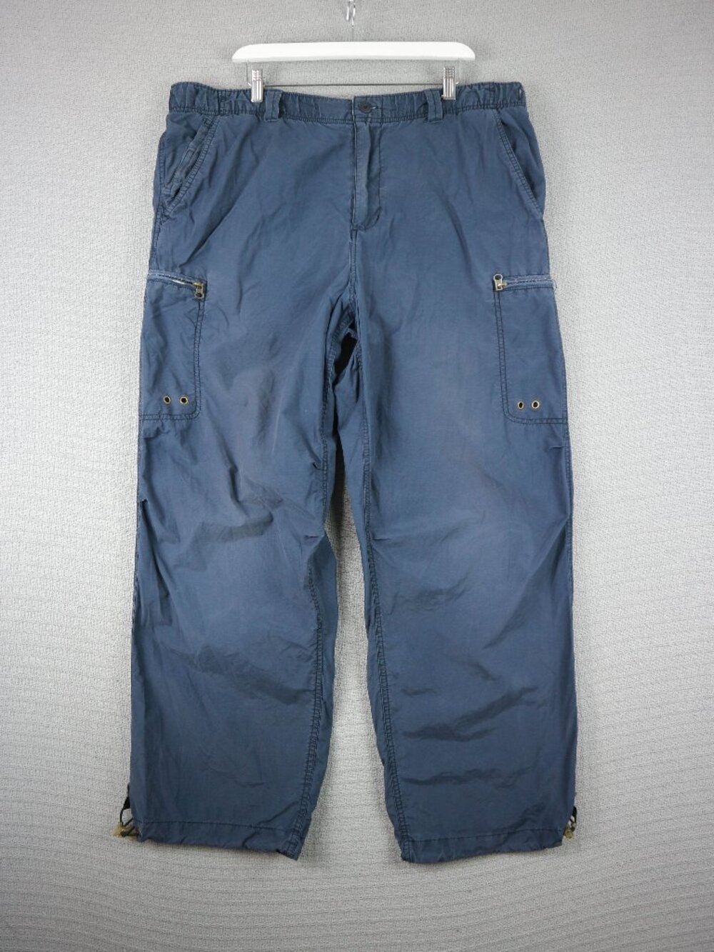 Old Navy Vintage Y2K Baggy Faded Nylon Wide Cargo Pants Mens Large